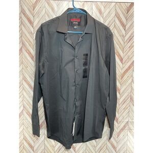 NWT ARCHITECT Regular Fit Stretch Black Dress Shirt Men's Large 16 16.5 34 35